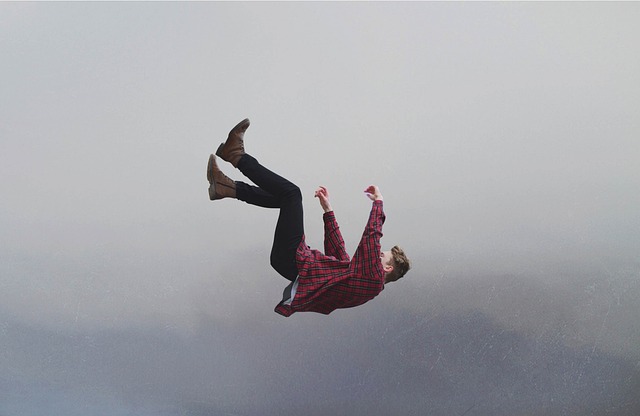 A man falling from the sky